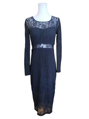 Guess Black Lace Cutout Dress